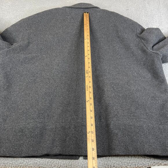 Cashmere & Wool Coat Jacket Mens EU 60 US 50 Black Full Zip Lined Neutral Collar - Picture 9 of 12